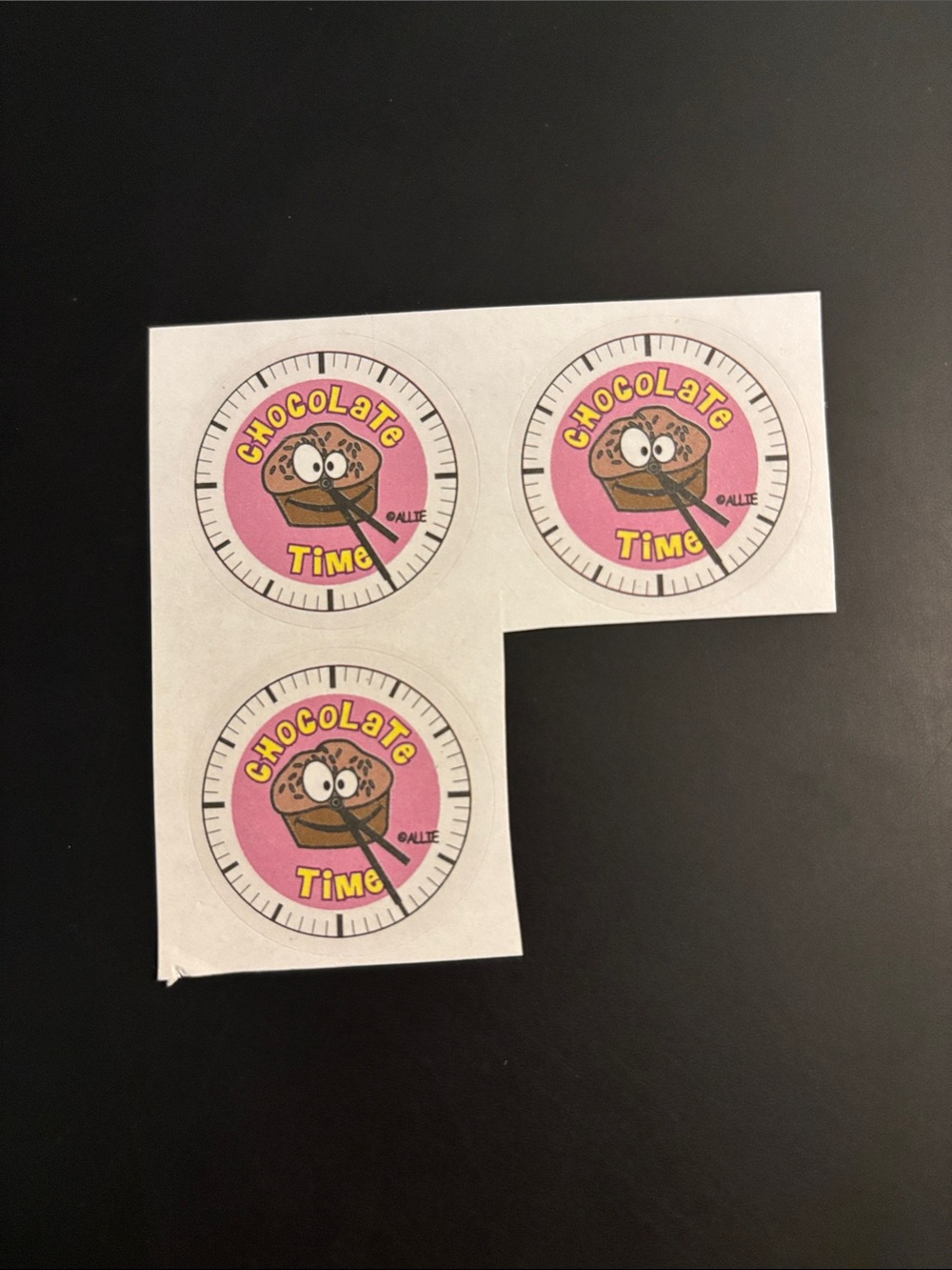 Vintage 80’s/90’s Allie Chocolate Time Clock Stickers -3